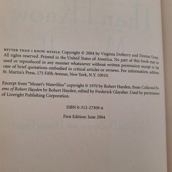 Better Than I Know Myself a novel by DeBerry and Grant - Picture 4 of 6